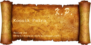 Kossik Petra névjegykártya