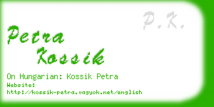 petra kossik business card